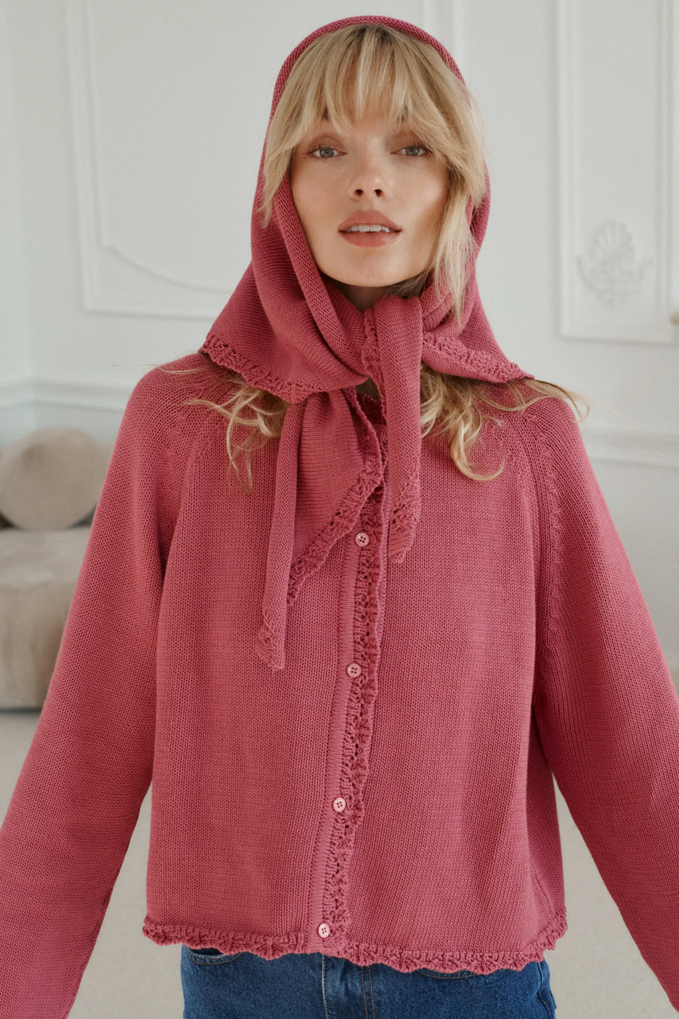 Chusta z bawełny organicznej / 21 / 18 / mauve pink - Image 2